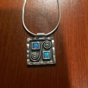 925 Sterling Silver & Opal necklace